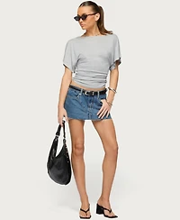 Edikted Women's Get Stitched Denim Mini Skort