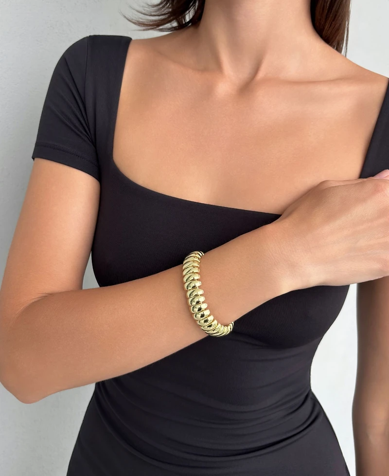 Adornia Gold-Plated Stretch Cuff Bracelet