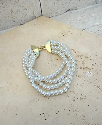 Adornia Imitation Pearl Multi-Strand Statement Bracelet