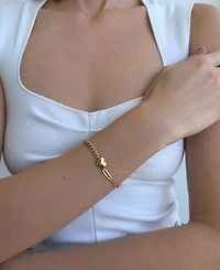 Adornia Tarnish Resistant Gold Heart Mixed Chain Bracelet