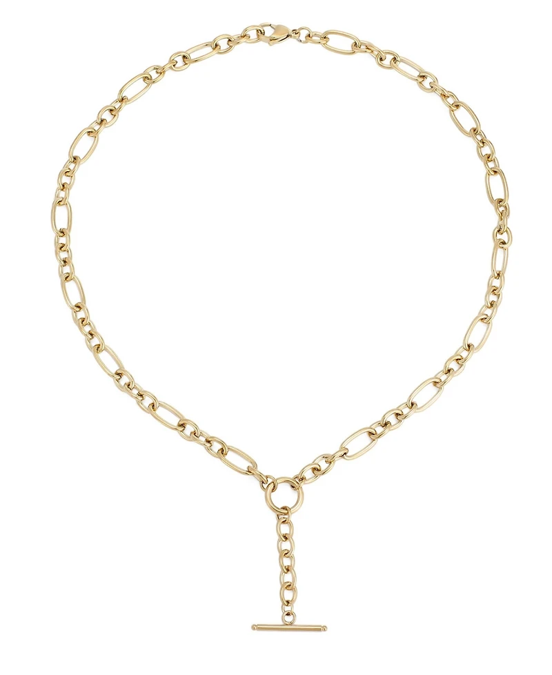 Adornia Tarnish Resistant Gold Mixed Link Y-Necklace