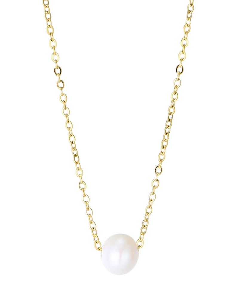 Adornia Tarnish Resistant Gold 6mm Natural Freshwater Imitation Pearl Sliding Pendant Necklace