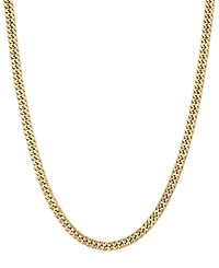 Adornia Men's Tarnish Resistant Gold 7mm Cuban Chain Necklace