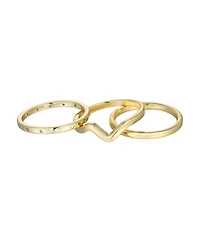 Adornia Gold Cubic Zirconia 3-Band Set