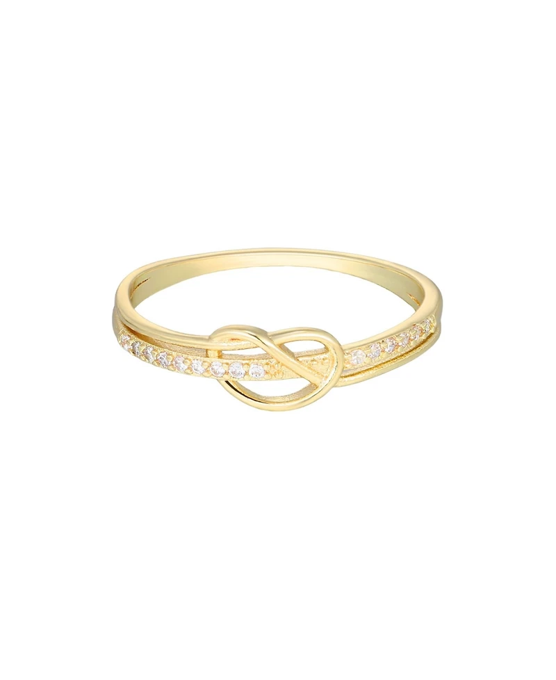 Adornia Gold-Plated Cubic Zirconia Knot Ring