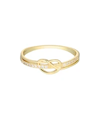 Adornia Gold-Plated Cubic Zirconia Knot Ring