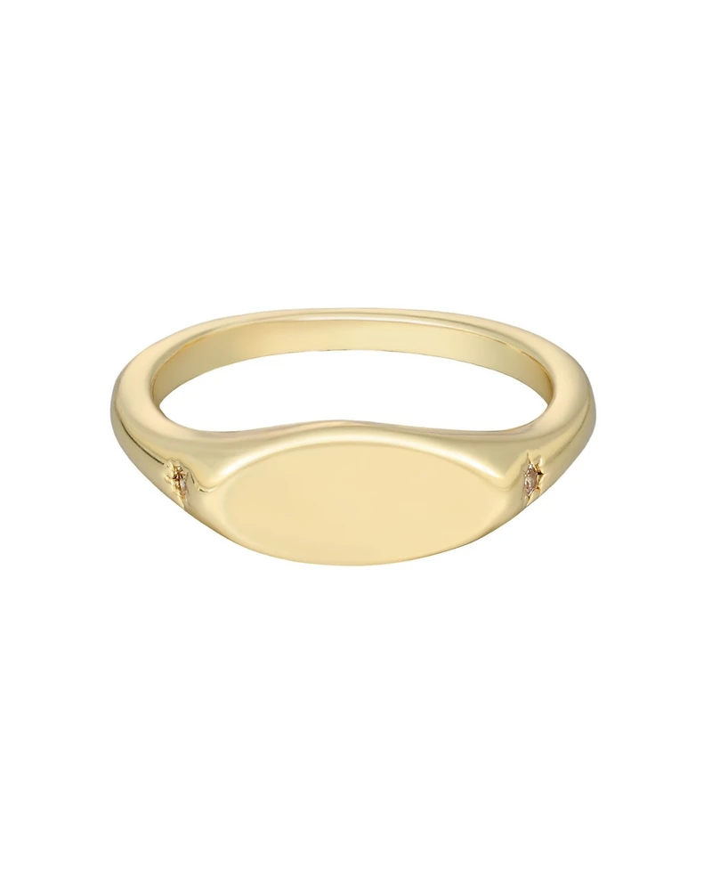 Adornia Gold Cubic Zirconia Marquis Pinky Ring