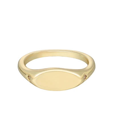 Adornia Gold Cubic Zirconia Marquis Pinky Ring