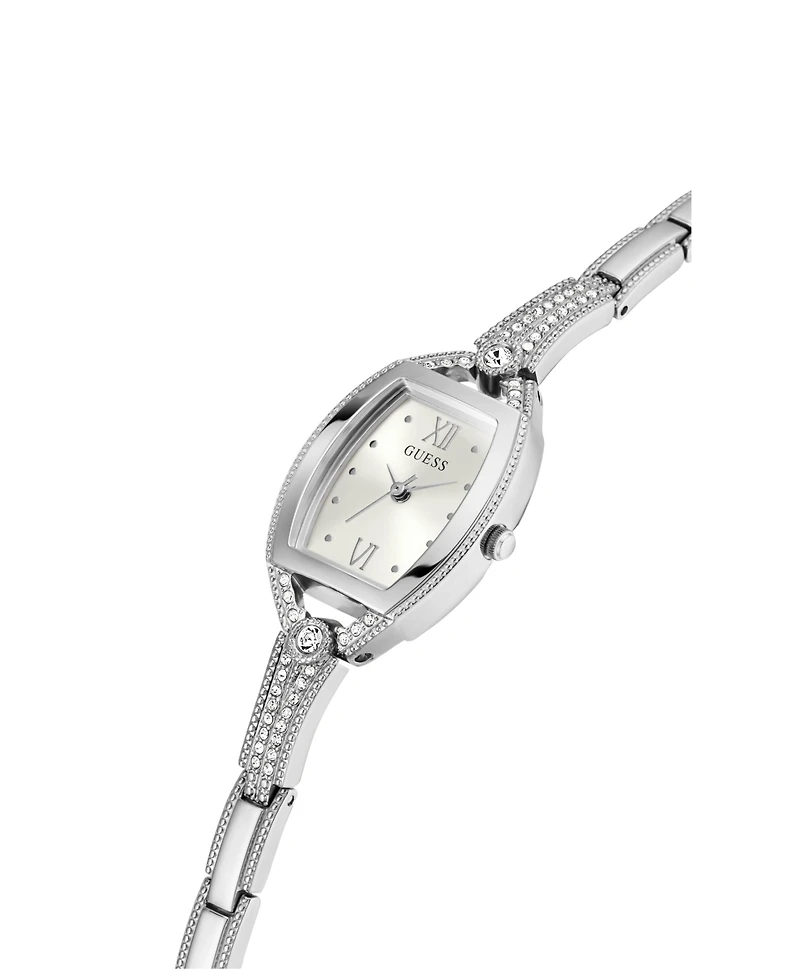 Guess Women's Silver-Tone Glitz Watch, 21mm