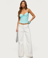 Edikted Women's Kianni Low Rise Wide Leg Jeans
