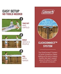 Coleman Power Steel 24' x 52" Metal Frame Round Above Ground Swimming Pool Set
