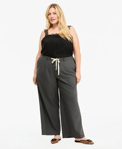 On 34th Trendy Plus Drawstring-Waist Wide-Leg Pants, Macy's Exclusive
