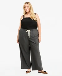 On 34th Trendy Plus Drawstring-Waist Wide-Leg Pants, Macy's Exclusive