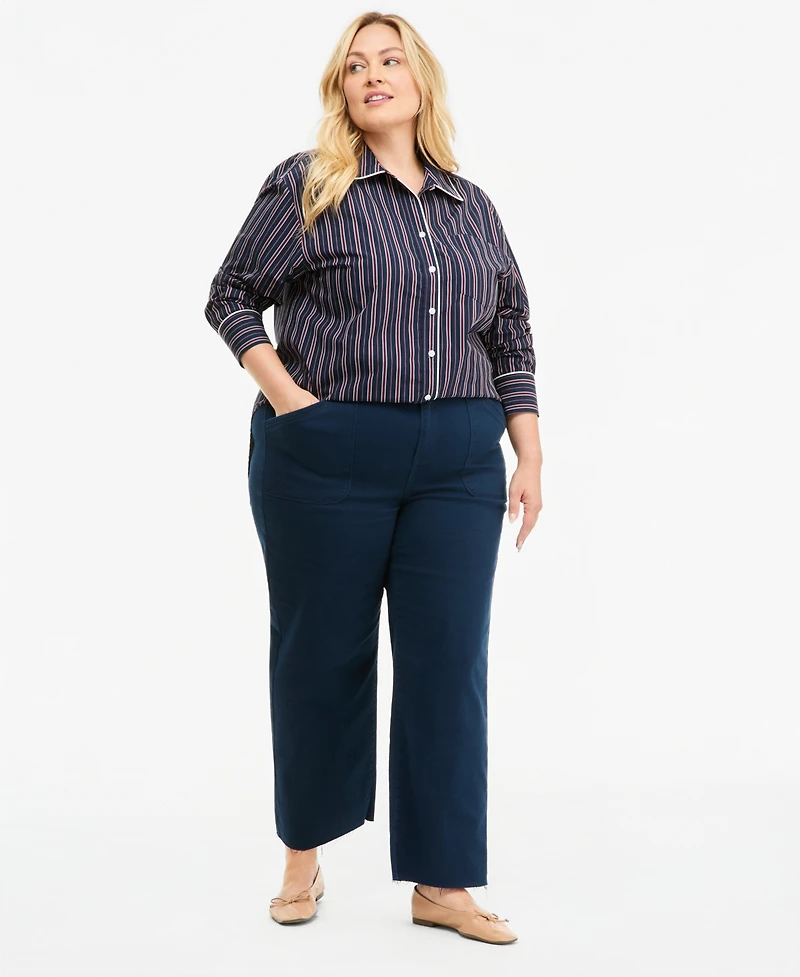 On 34th Plus Raw-Hem Straight-Leg Pants, Macy's Exclusive