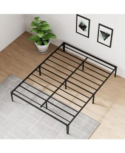 Homfan 6 Inch Low Bed Frame Metal Platform Bed Frame Heavy Duty Noise Free With Metal Slat Support Strong Bearing Capacity No Box Spring Needed