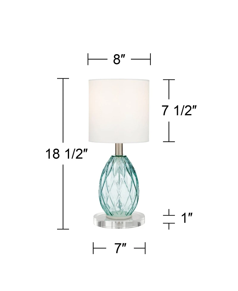 360 Lighting Rita Modern Accent Table Lamps Set of 2 with Round Risers 18 1/2" High Glass Shade for Bedroom Living Room Bedside Kids
