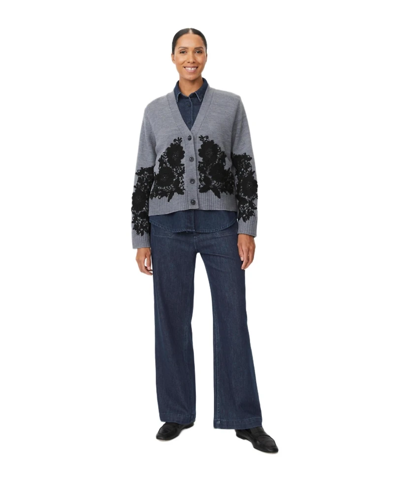 Masai Copenhagen Women's Maleviane Floral Applique Cardigan