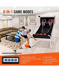Sevorley Foldable 2-Player Basketball Arcade Game with 8 Modes and 5 Balls