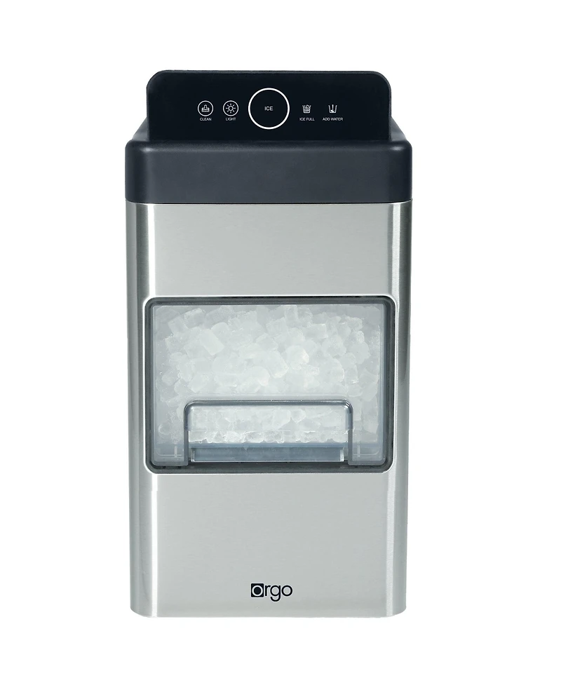 Orgo The Nugget Countertop Ice Maker, Makes 33 lbs. in 24 hours, Nugget Shaped Ice In 2 Sizes, Stainless Steel Ice Maker, Includes Scoop
