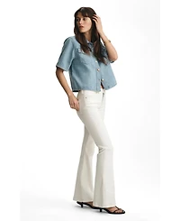 Mavi Jeans Women's Sydney High Rise Flare Off White Gold Premium