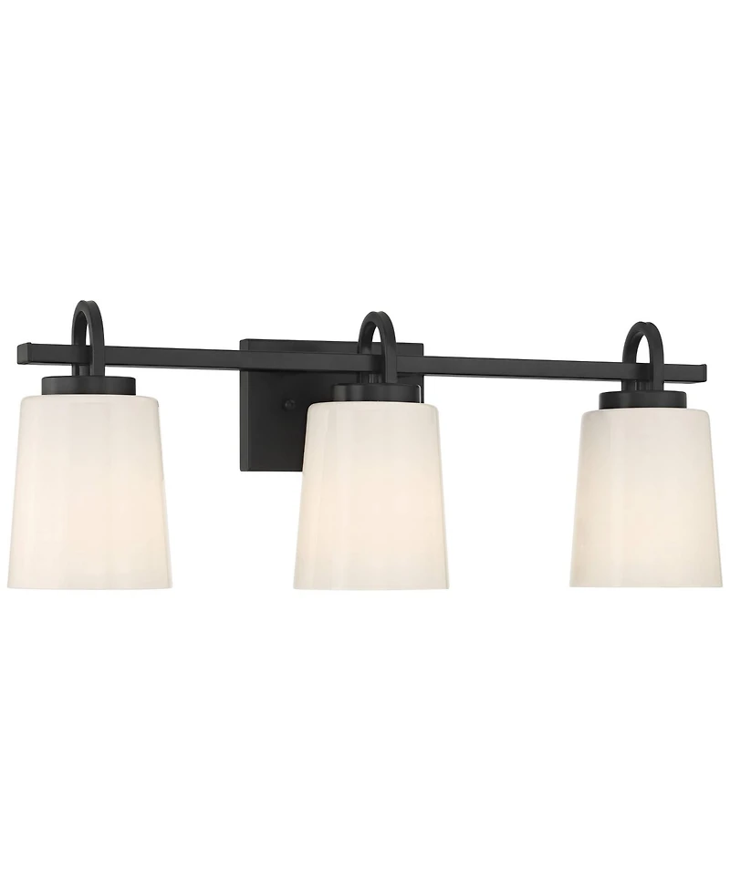 Possini Euro Design Barnes 24" High 3 Light Bathroom Vanity Wall Lamp Light Fixture Mount Over The Sink Mirror Hardwired
