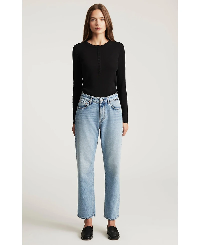 Mavi Jeans Women's Savannah High Rise Straight Leg Lt Brushed Classic Denim