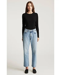Mavi Jeans Women's Savannah High Rise Straight Leg Lt Brushed Classic Denim