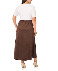 Vince Camuto Plus Center Seam A-Line Skirt