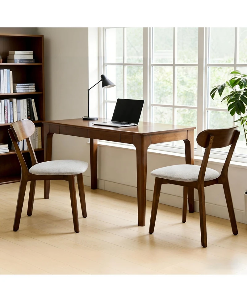 Rainsken Modern Dining Chairs Set of 4, Adjustable Foot Pads, Stable Reinforced Design, with Curved Backrest,for Dining Room, Study, Cafe