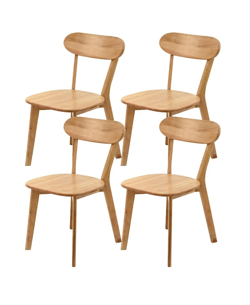 Rainsken Modern Dining Chairs Set of 4, Adjustable Foot Pads, Stable Reinforced Design, with Curved Backrest,for Dining Room, Study, Cafe