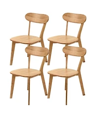 Rainsken Modern Dining Chairs Set of 4, Adjustable Foot Pads, Stable Reinforced Design, with Curved Backrest,for Dining Room, Study, Cafe