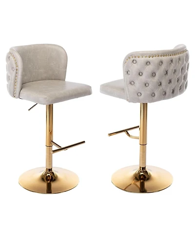 Rainsken Barstools Set of 2 - Modern Pu Leather Bar Stools