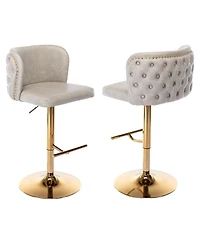 Rainsken Barstools Set of 2 - Modern Pu Leather Bar Stools
