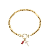 Mint & Lily Cross Charm Birthstone Bracelet