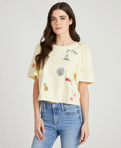 Driftwood Women's Destination Doodle Flutter-Sleeve T-Shirt