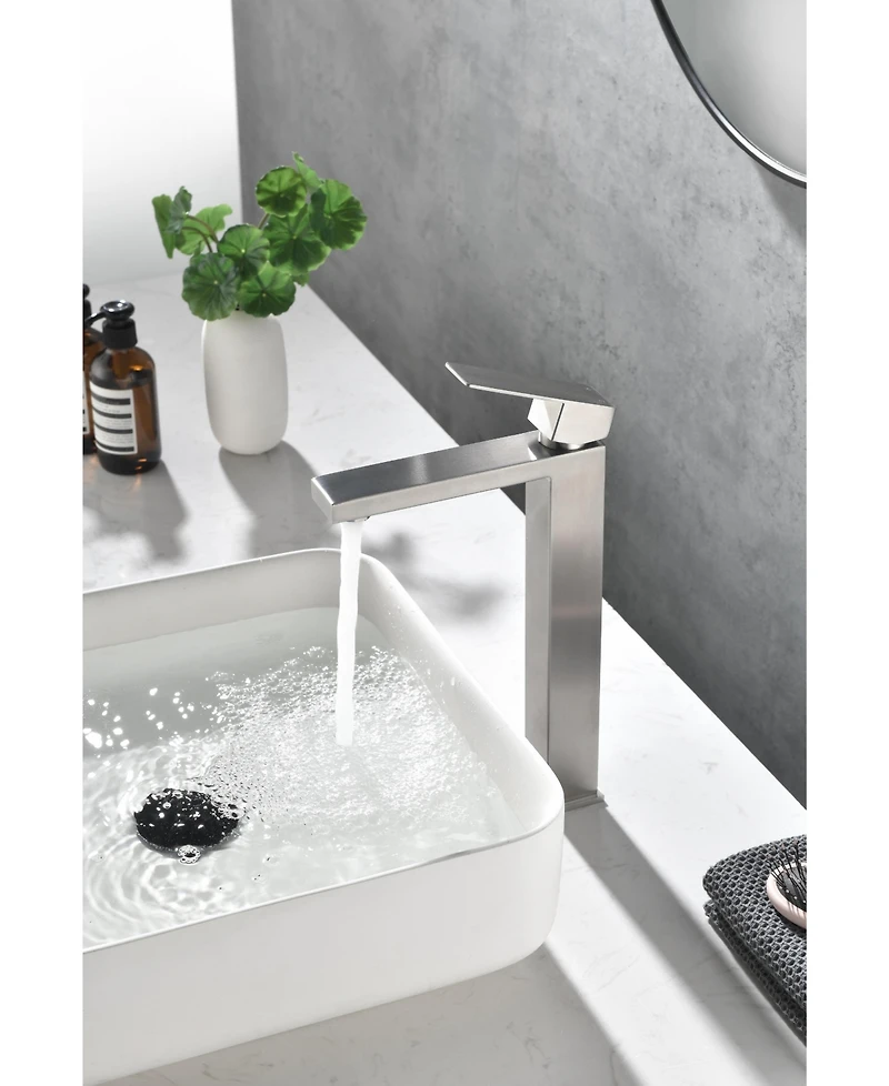 Midola Single Handle Bathroom Sink Faucet, Bathroom Sink Vanity Faucet with Water Supply Hose for Bathroom