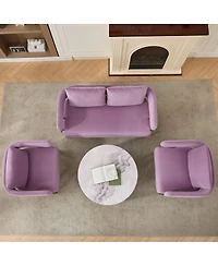 Streamdale Furniture Ts Modern Velvet Side Chair with Gold Metal Legs Lilac (Combo Set)