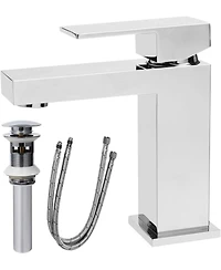 Midola Modern Chrome Bathroom Faucet, Single Hole Bathroom Faucet, Solid Brass Chrome Polished Bathroom Sink Faucet, Single Handle Heavy Duty