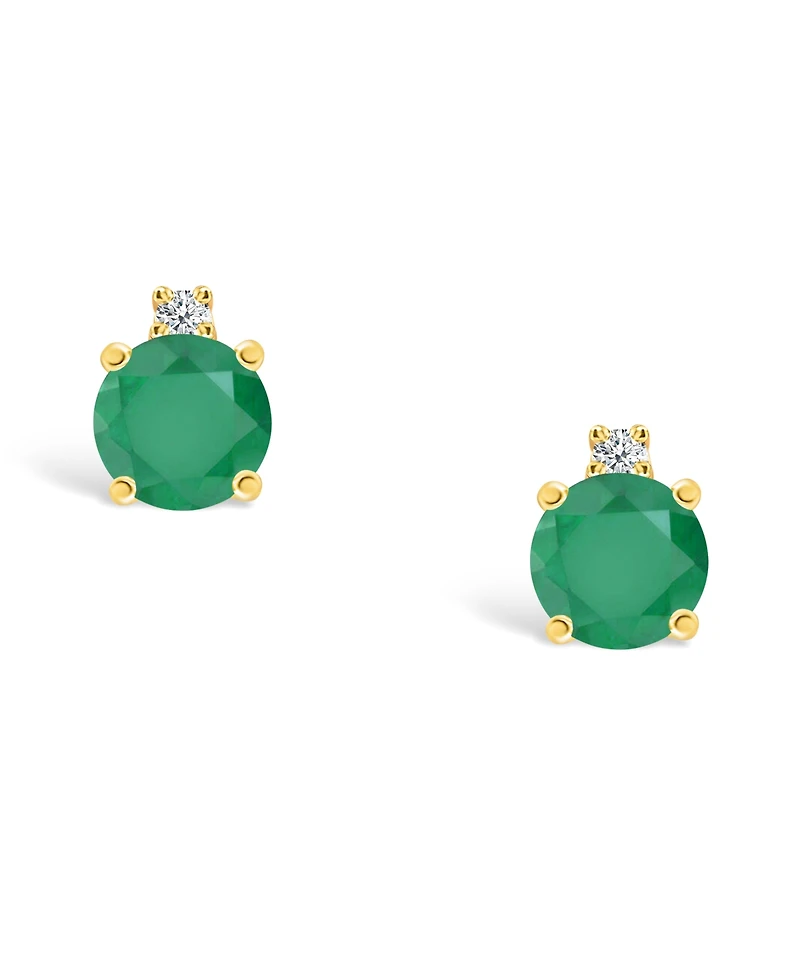 Tanzanite (1/2 ct. t.w.) & Diamond Accent Stud Earrings 14k Gold (Also Emerald, Ruby, Sapphire)