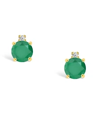 Tanzanite (1/2 ct. t.w.) & Diamond Accent Stud Earrings 14k Gold (Also Emerald, Ruby, Sapphire)