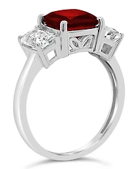 Garnet (2-3/4 ct. t.w.) and White Topaz (1-3/8 t.w) Ring Sterling Silver