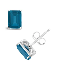 Blue Topaz (3-3/4 ct. t.w.) Stud Earrings in Sterling Silver