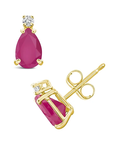 Sapphire (1-7/8 ct. t.w.) & Diamond Accent Stud Earrings 14k Gold (Also Emerald Ruby)
