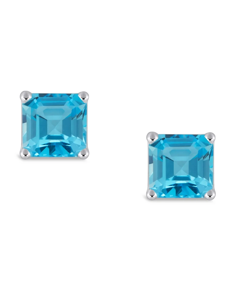 Swiss Blue Topaz (-3/ ct. t.w.) Stud Earrings in Sterling Silver