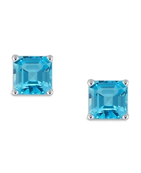 Swiss Blue Topaz (-3/ ct. t.w.) Stud Earrings in Sterling Silver