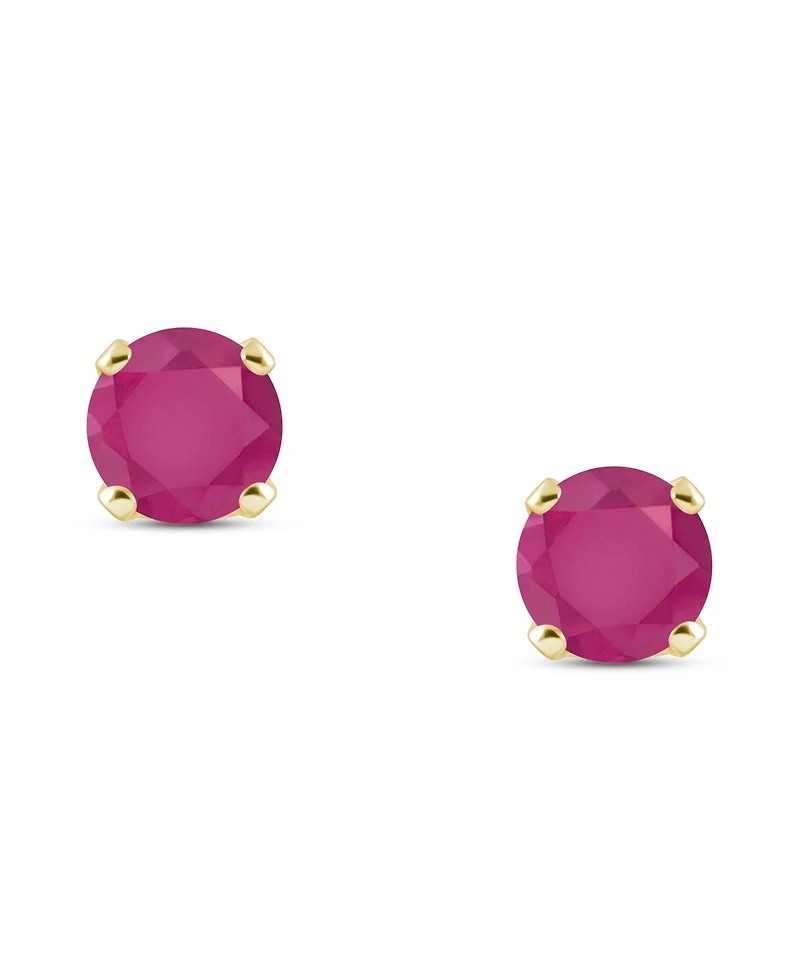 Emerald (1/2 ct. t.w.) Stud Earrings 14K Yellow Gold (Also Available Sapphire)