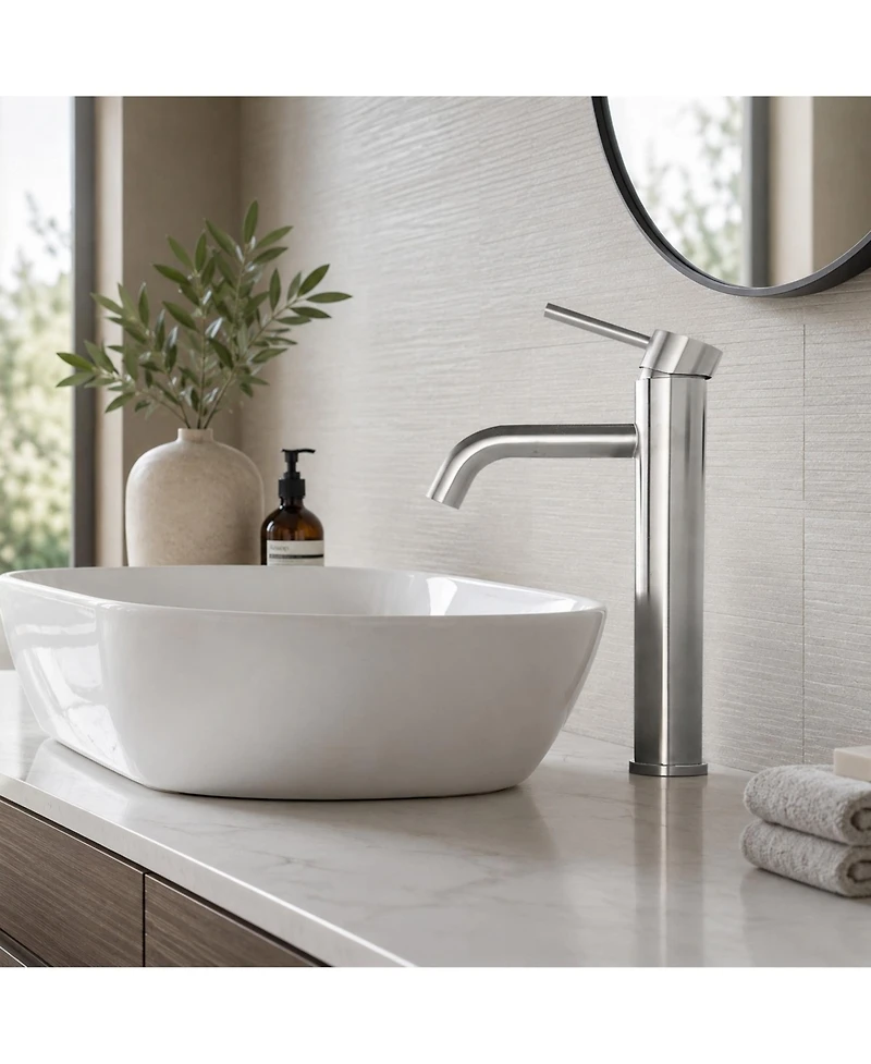 Phying Modern Brushed Nickel Bathroom Faucet Single Hole Single Handle Vanity Sink Faucet for Bathroom Home Decoration