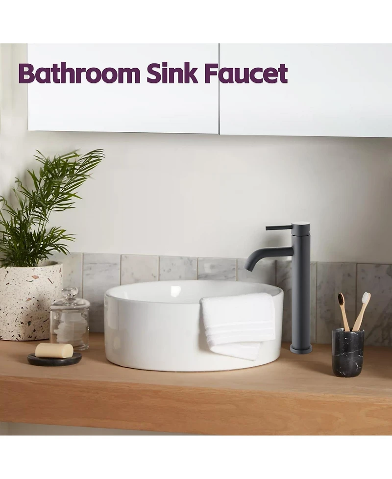 Midola Bathroom Modern Tall Faucets Single Handle One Hole Lavatory Bathroom Sink Faucet for Bathroom