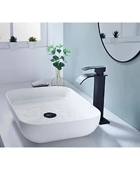 Phying Waterfall Spout Bathroom Sink Single Handle Faucet with Pop-Up Drain