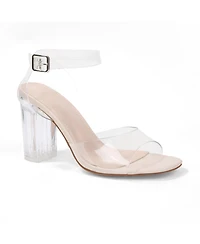Berness Women's Navi Clear Strap and Block Heel Sandals